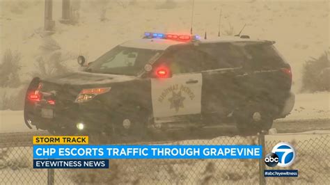 CHP ends escorting traffic through I-5, Grapevine after brief snowfall